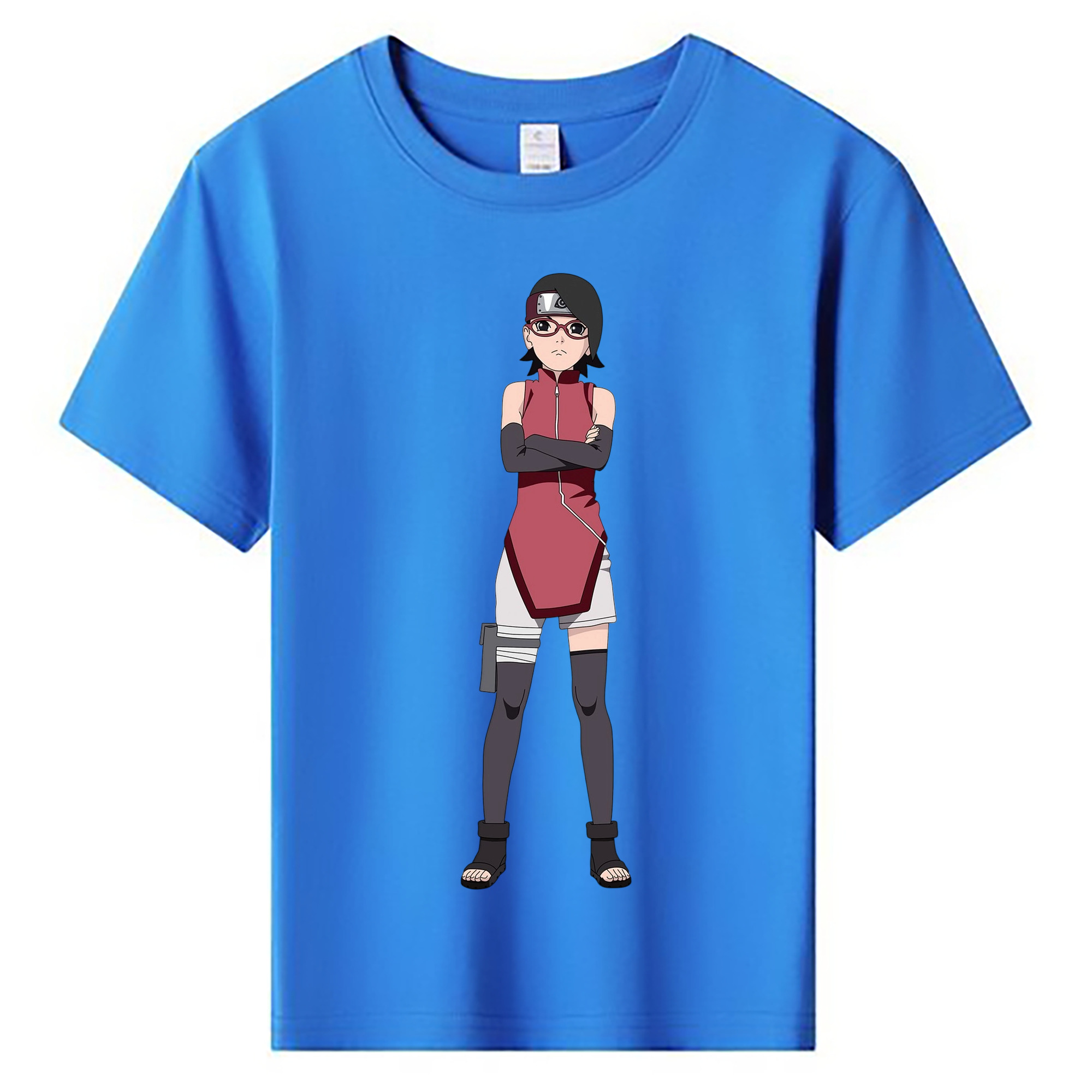 （画像用） NARUTO -ナルト- うちは サラダ Uchiha Sarada 綿100％キッズTシャツ（フロントプリント）